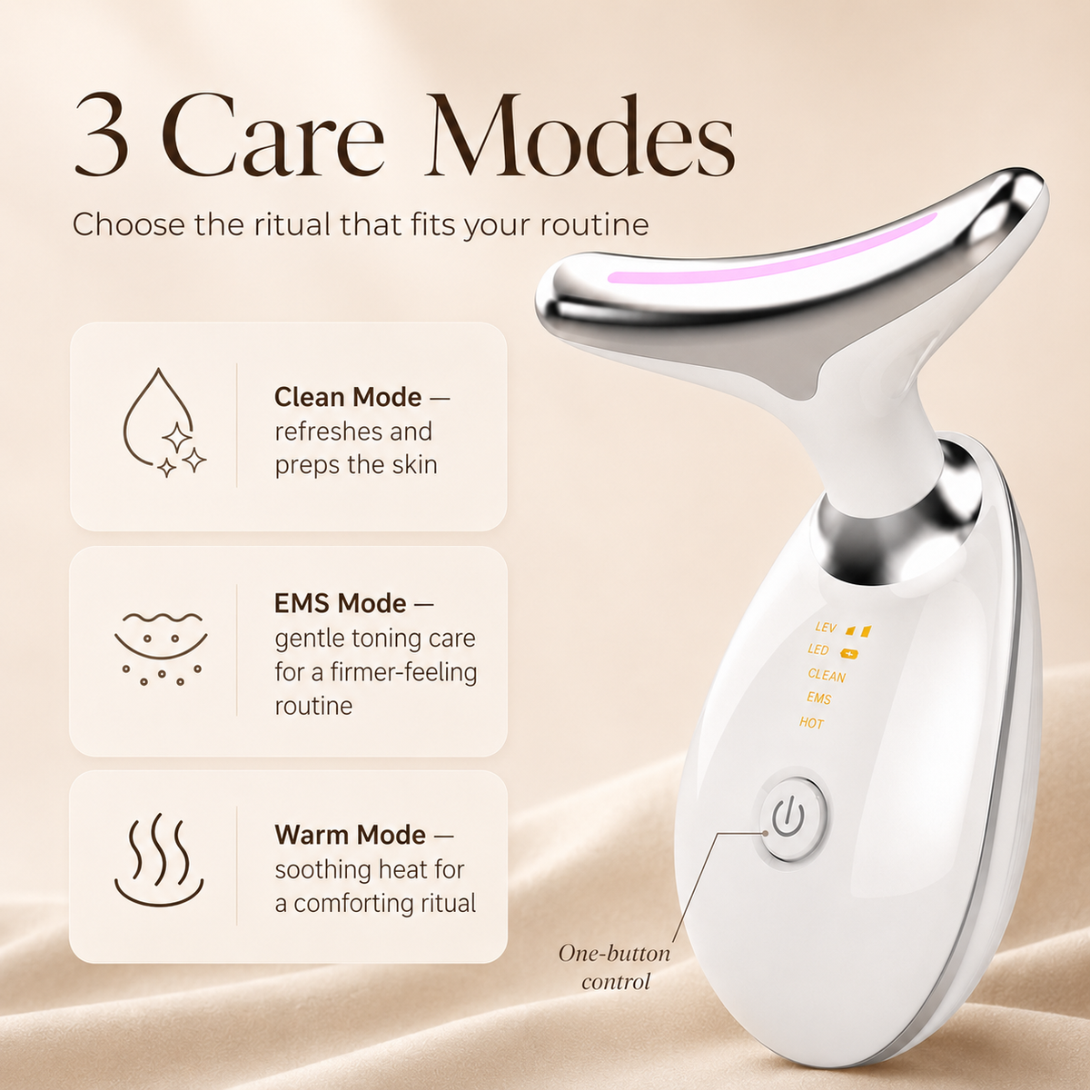 SENVÈ Neck & Facial Massager with USB charging cable and included accessories