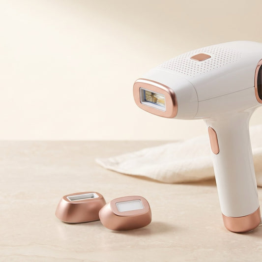SENVÈ Ice-Cool IPL Hair Removal Device on a stone vanity