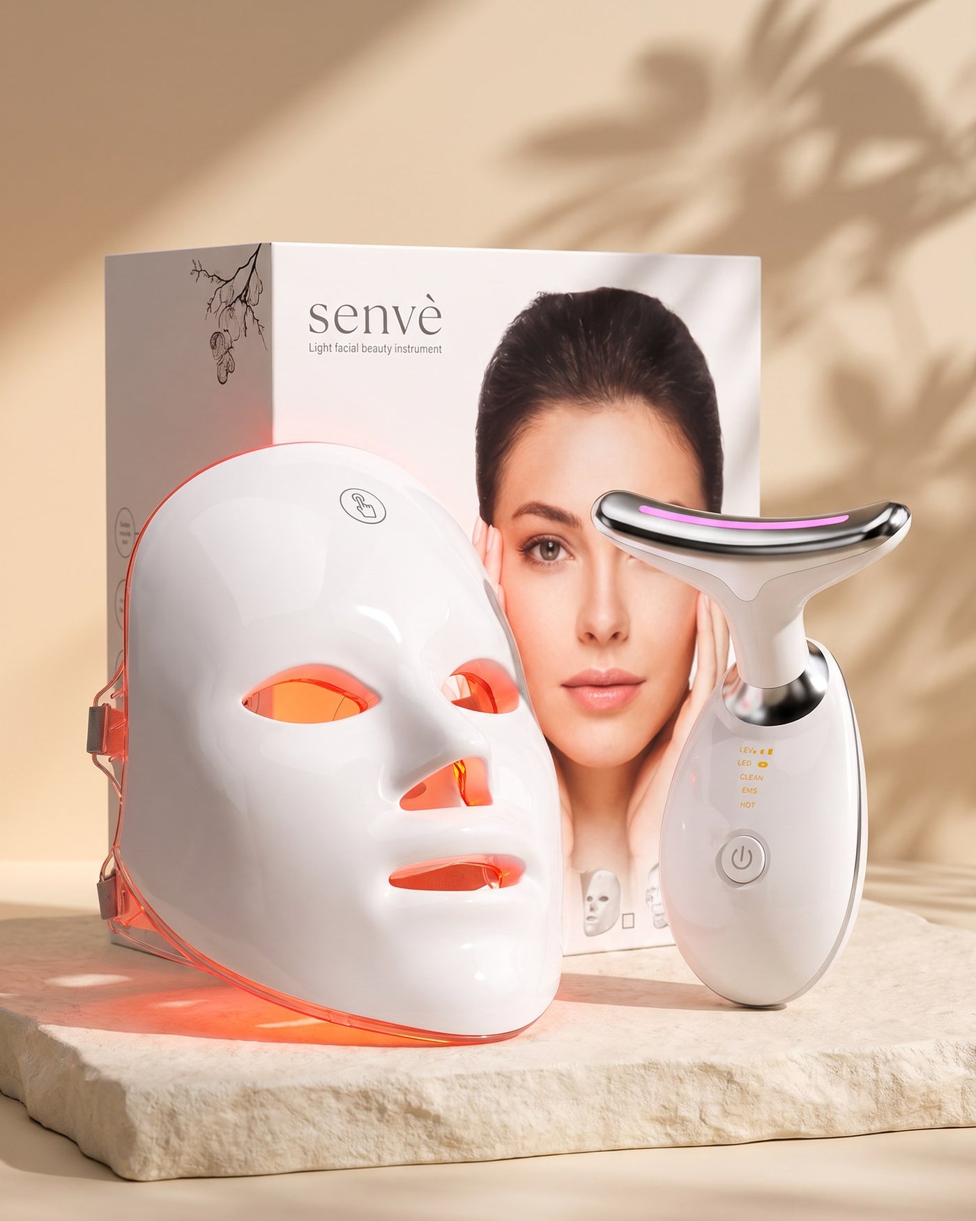 The SENVÈ Bundle — LED Light Therapy Mask and Neck & Facial Massager