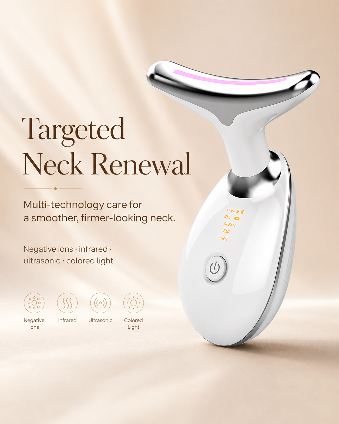 SENVÈ Neck Massager, negative ion, infrared, ultrasonic, colored light